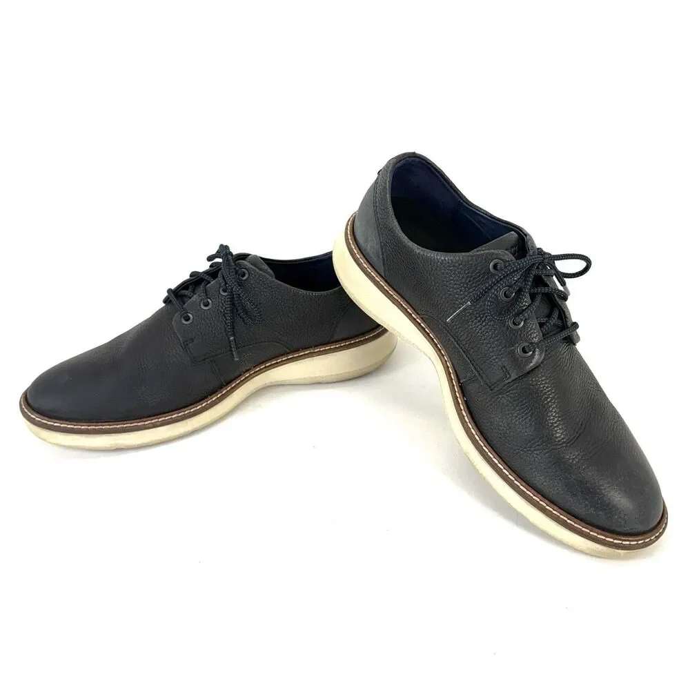 ECCO Men's Aurora Hybrid Tie Derby Oxfords Black Leather EU 46 Size 12-12.5 US